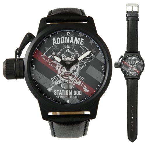 Custom NAME Firefighter Fire Department Station Watch