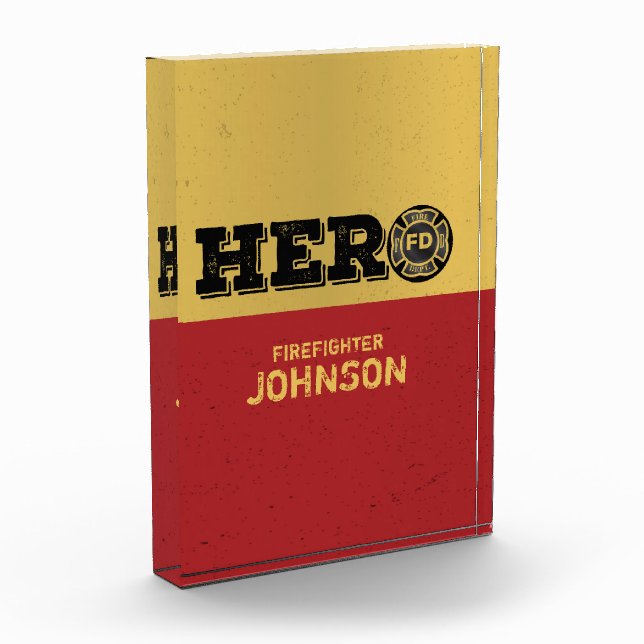 Custom Name, Firefighter Hero Award (Left)