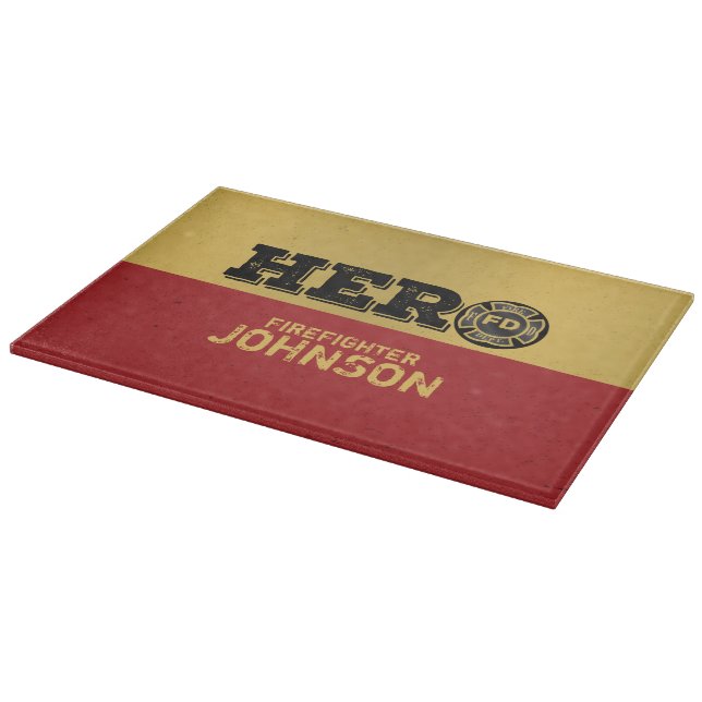 Custom Name, Firefighter Hero Cutting Board (Corner)