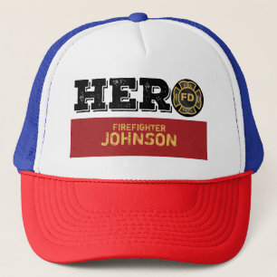 Custom Name, Firefighter Hero Trucker Hat