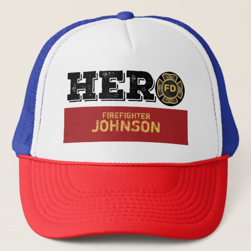 Custom Name Firefighter Hero Trucker Hat