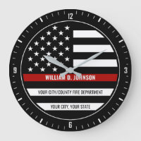 Custom NAME FireFighter Thin Red Line Fire Station
