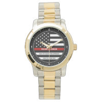 Custom NAME FireFighter Thin Red Line Fire Station Watch