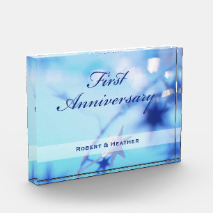 Custom Name, First Wedding Anniversary Sparkle Acrylic Award
