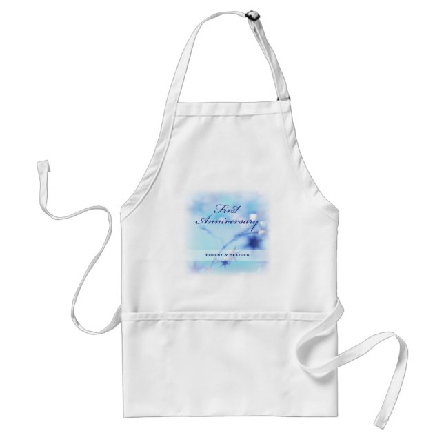 Custom Name, First Wedding Anniversary Sparkle Adult Apron (Front)