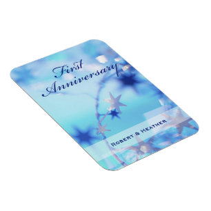 Custom Name, First Wedding Anniversary Sparkle Magnet