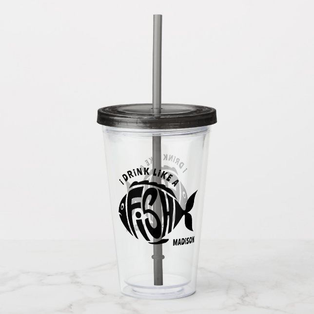 Custom Name Fish Acrylic Tumbler (Front)