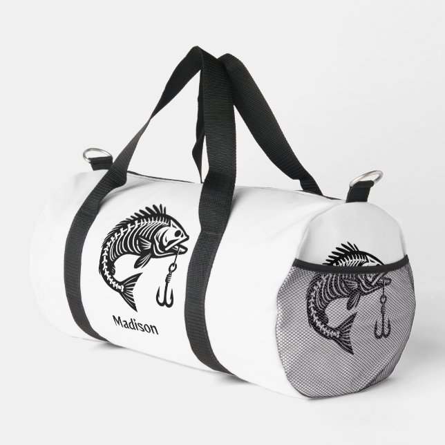 Custom Name Fish Duffle Bag (Right Corner)
