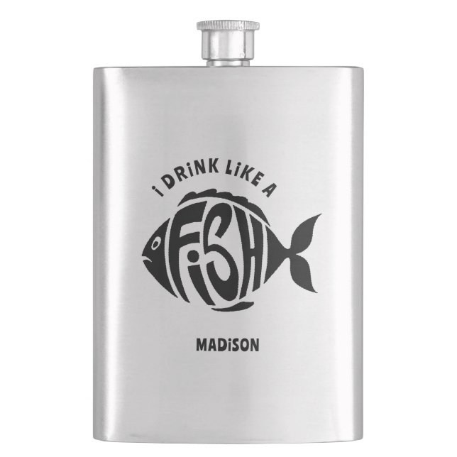 Custom Name Fish Flask (Front)
