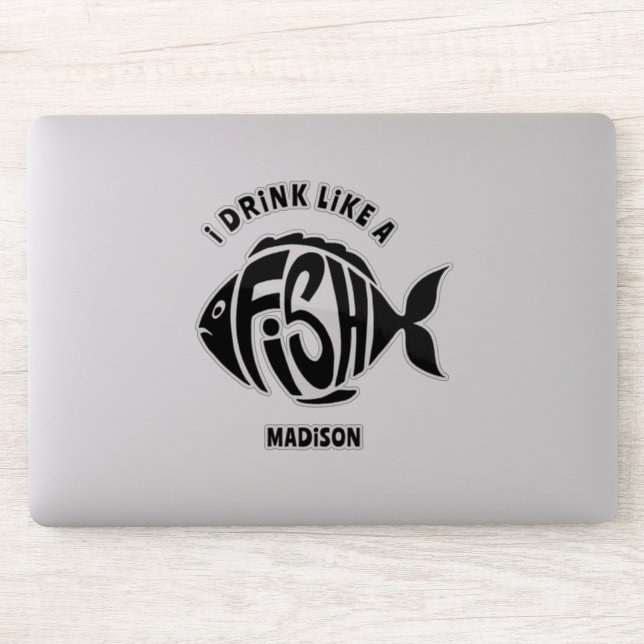 Custom Name Fish Sticker (Computer)