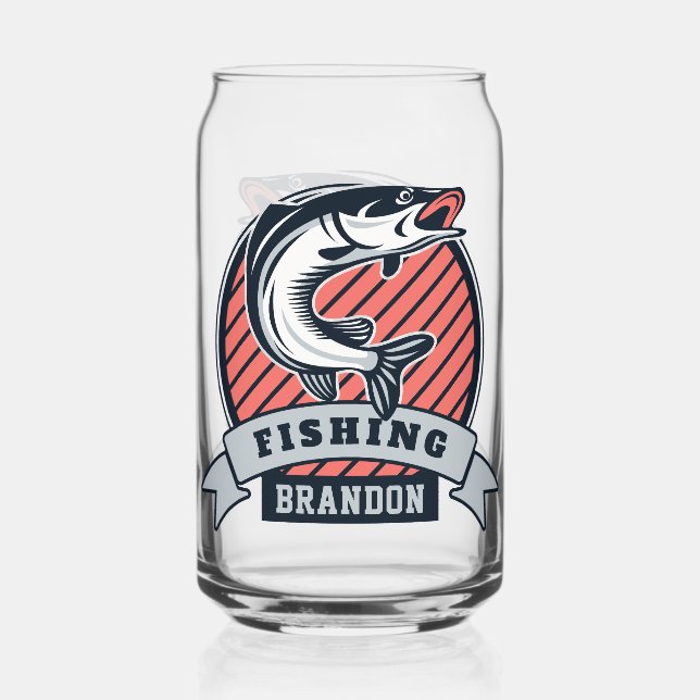 Custom name Fisher shotglass Can Glass (Front)