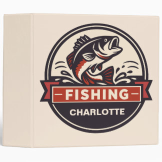 Custom Name Fishing 3 Ring Binder