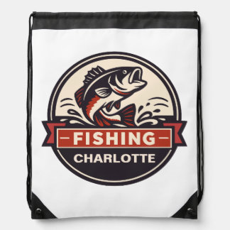 Custom Name Fishing Drawstring Bag