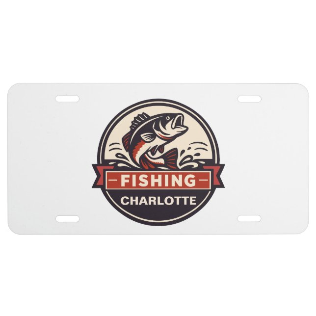 Custom Name Fishing License Plate (Front)