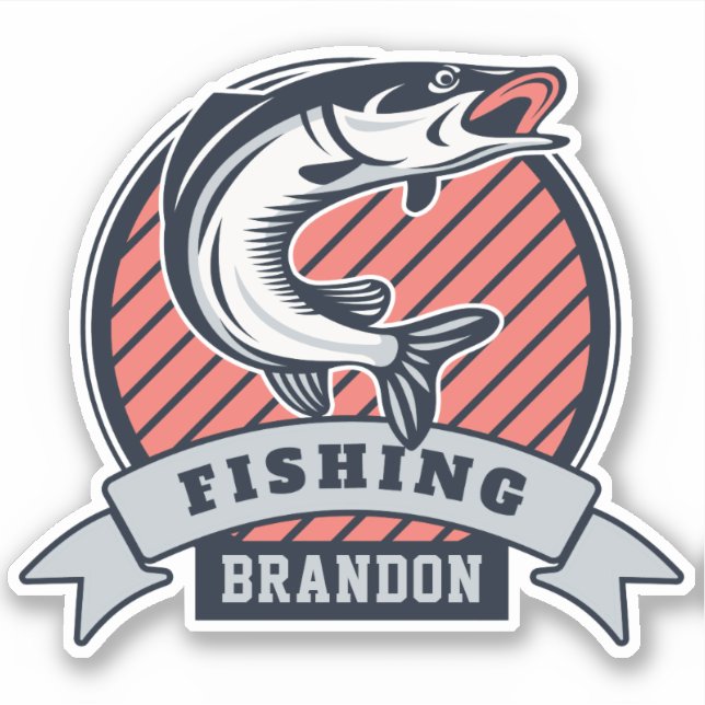 Custom Name FISHING Sticker (Front)