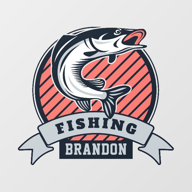 Custom Name FISHING Window Cling (Sheet)