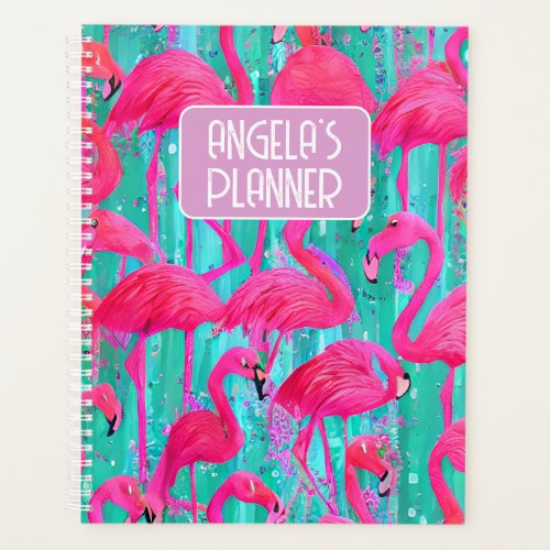 Custom Name Flamingo planner