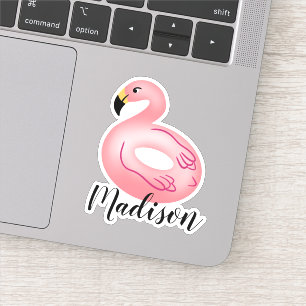 Custom Name Flamingo Pool Float Sticker