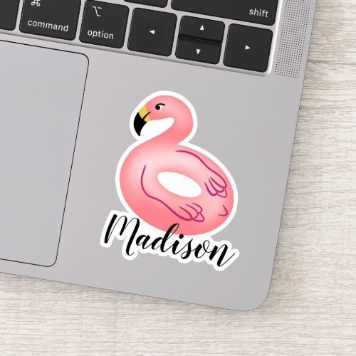 Custom Name Flamingo Pool Float Sticker