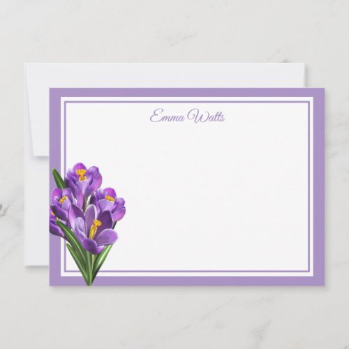 Custom Name Flat Note Card