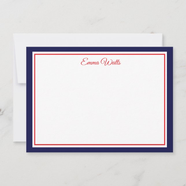Custom Name Flat Note Card (Front)