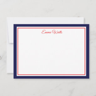Custom Name Flat Note Card