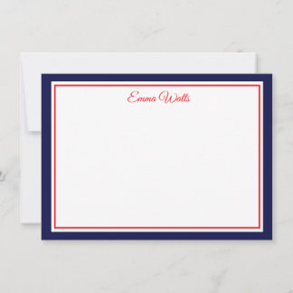 Custom Name Flat Note Card
