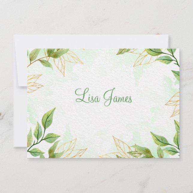 Custom Name Flat Note Card (Front)
