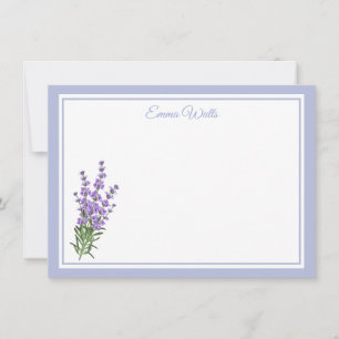 Custom Name Flat Note Card-Lavender