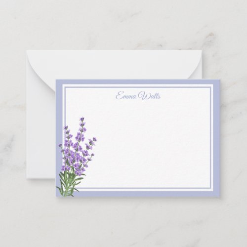 Custom Name Flat Note Card_Lavender