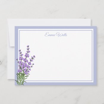 Custom Name Flat Note Card-lavender by photographybydebbie at Zazzle