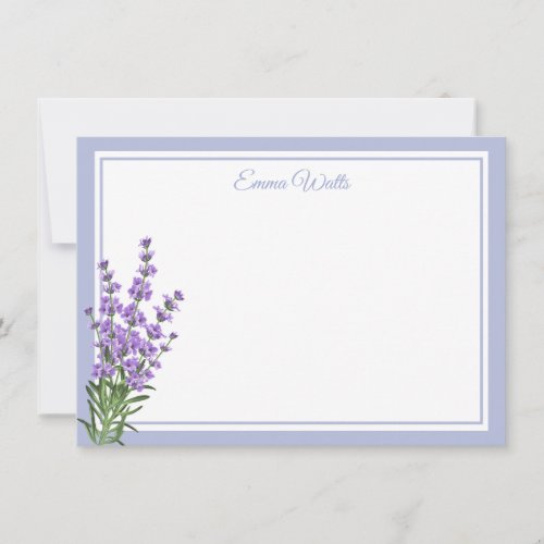 Custom Name Flat Note Card_Lavender