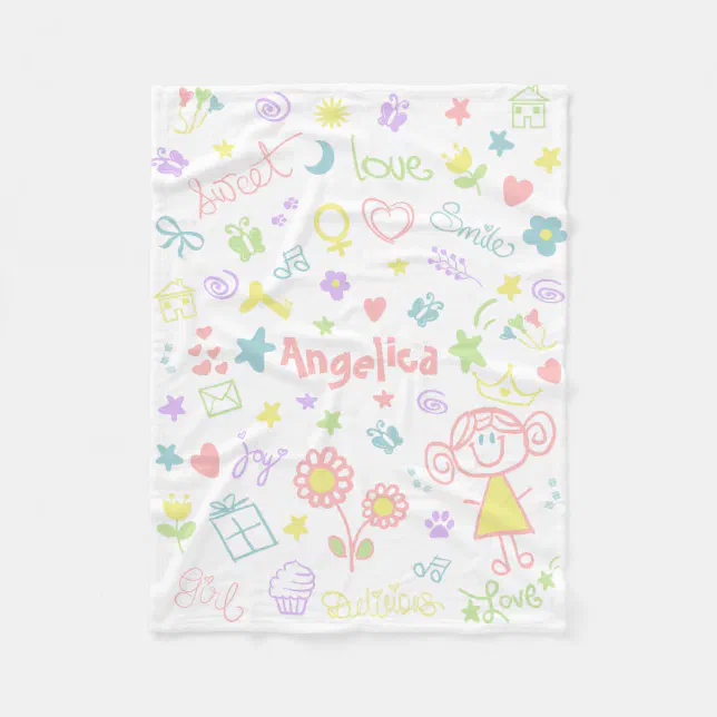 Custom Name Fleece Blanket For Baby Girl, Small Zazzle