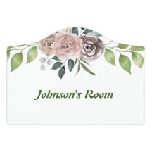 Custom name Floral Door Sign 