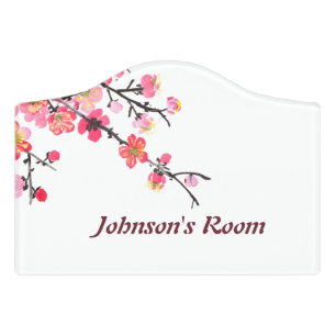 Custom name Floral Door Sign