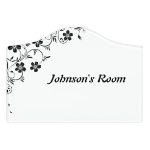 Custom name Floral Door Sign 