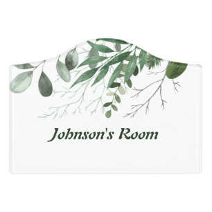 Custom name Floral Door Sign
