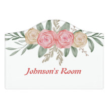 Custom name Floral Door Sign