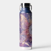 Custom Name Floral Fairy Themed: Water Bottle