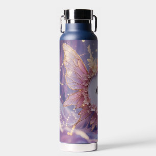 Custom Name Floral Fairy Themed: Water Bottle