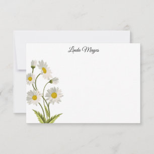 Custom Name Floral Note Card