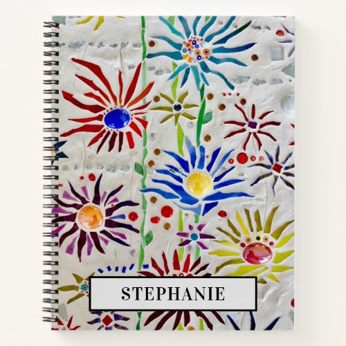 Custom Name Floral Notebook