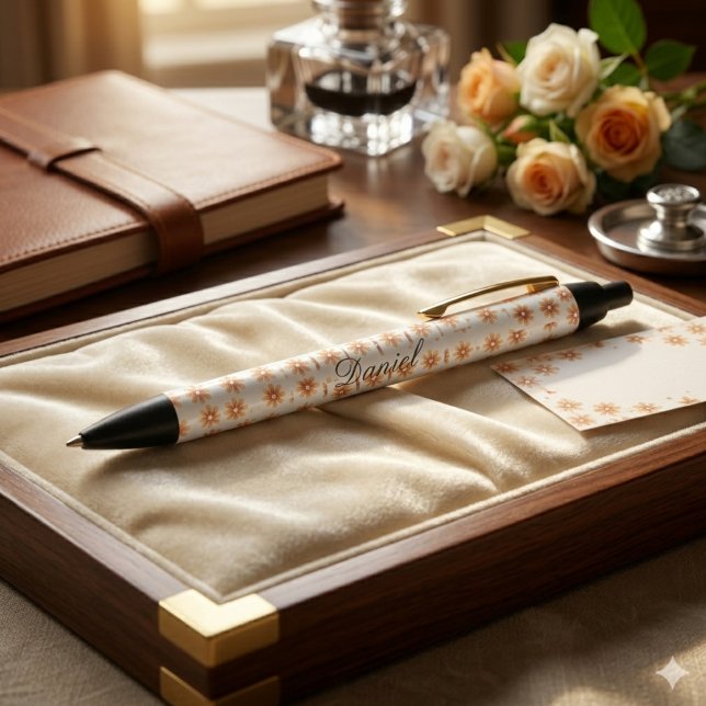 Custom Name Floral Pen Elegant Personalized Gift (Please create a Elegant Mockup about pen attach this picture)