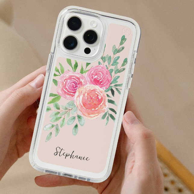 Custom Name Floral Pink Speck iPhone Case (Creator Uploaded)