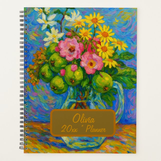 Custom Name  Floral Planner (Front)