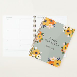 Custom Name Floral Planner