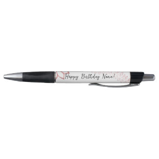 Custom Name Floral Print Pen 'Pink'