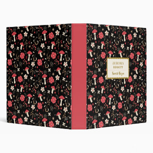 Custom Name Floral Ribbon Recipe 3 Ring Binder