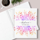 Custom Name Floral Watercolor  Planner<br><div class="desc">This watercolor floral Planner is decorated with rainbow-colored foliage.
Easily customizable with the year,  your name,  or monogram.
Use the Design Tool to change the text size,  style,  or color.
As we create our artwork you won't find this exact image from other designers.
Original Watercolor © Michele Davies.</div>