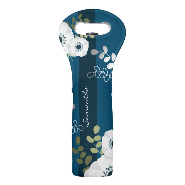Custom Name Floral Wine Bag (Front)